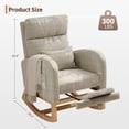 thumbnail image 3 of BeesClover Rocking Chair, Nursery Chair with Pillow, Rocking Accent Armchair for Living Room Bedroom Nursing Room, 3 of 8