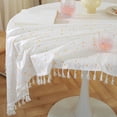 thumbnail image 4 of SDNall Nappes pour Tables Rectangulaires, Petite Table Ronde, Linge de Table en Dentelle Florale Fraîche Française - Nappe Rectangulaire Imperméable pour Réglages de Table Ronds Élégants, Nappe Ronde, 4 of 6