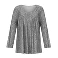 thumbnail image 4 of Vente de Liquidation Jolis Hauts pour Femmes Manches Longues Col Rond Hauts de Sortie Chandail Décontracté à Enfiler Impression de Lettres Mode d'Automne Blouse pour Femmes Légère Tendance Grande Taille C'est l'Automne Haut Yall (Gris Foncé, 2TG), 4 of 8