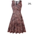 thumbnail image 4 of Women Pleated High Waist V Neck Wrapped Sleeveless Solid Color Summer Dress, 4 of 8