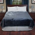 thumbnail image 2 of Lavish Home Solid Soft Heavy Thick Plush Mink Blanket, 8-Pound, Grey, 2 of 4