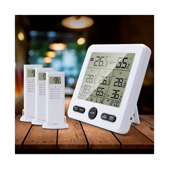 Wireless Indoor Outdoor Thermometer Digital Temperature Hygrometer With 3pcs Remote Sensors Home ,Easy to Operate