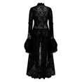 thumbnail image 3 of Pounoo Robes Gothiques Victoriennes pour Femmes Manches Évasées Ajustées Rétro Robe Médiévale pour Femmes Broderie, 3 of 5