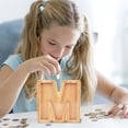 thumbnail image 2 of WRKEKC Clearance Personalized Wooden Name Money Box Wooden Deposit Box Twenty Six English Letters, 2 of 5