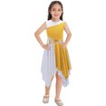 thumbnail image 1 of Yartina Robe de Danse Asymétrique pour Filles, Tunique de Prière Lituricale, Jaune 6, 1 of 6