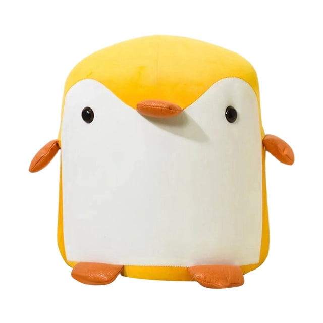 Cute Animal Footstools Nordic Low Stool Portable Sofa Footrest with Padded Seat yellow