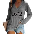 thumbnail image 1 of SDNall Hauts Noirs à Manches 3/4 pour Femmes Mode Blouse Ample à Manches Longues Col en V Pull Décontracté, 1 of 9