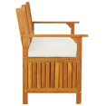 thumbnail image 5 of vidaXL Storage Bench with Cushion 148 cm Solid Wood Acacia, 5 of 5