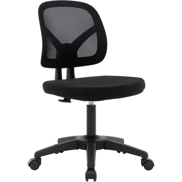 Low-Back Home Office Desk Chair, Armless Mesh Computer Chair with Height Adjustable and Swivel Casters for Working Studying Gaming