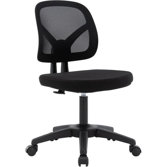 Low-Back Home Office Task Chair, Armless Executive Computer Desk Chair with Height Adjustable and Swivel Casters for Working Studying Gaming