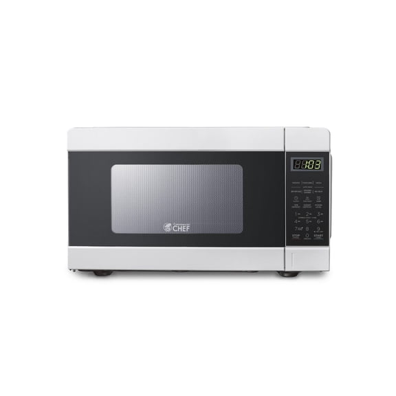 COMMERCIAL CHEF Micro-ondes de 0,9 pi³ avec 10 niveaux de puissance, bouton poussoir et sécurité enfant, micro-ondes de 900 watts avec commandes numériques, micro-ondes de comptoir avec minuterie et m