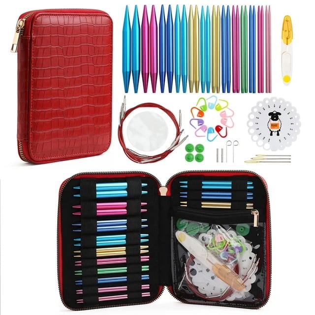 100Pcs/22Pcs DIY 22 Sizes Crochet Hooks Needles Stitches Knitting Craft Case Crochet set Weaving Tools Sewing Tools