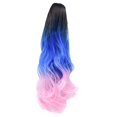thumbnail image 2 of Perruque Femme Tricolore Synthétique Longue Ondulée Bouclée Queue de Cheval Extension de Cheveux, Perruque pour Femmes, 2 of 7