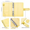 thumbnail image 2 of PU Leather Notebook Binder Budget Planner Binder Cover with 12 Pieces Binder Pocket Personal Cash Budget Envelopes System 6 Hole Binder Zipper Folder(Yellow), 2 of 7