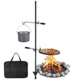thumbnail image 1 of Heavy Duty 360° Swivel Campfire Grill for Fire Pit – Adjustable Height Alloy Steel Cooking Grate, Includes Carry Bag and Hook – Portable Open Fire BBQ Rack for Outdoor Barbecue, Camping, Garden, 1 of 7