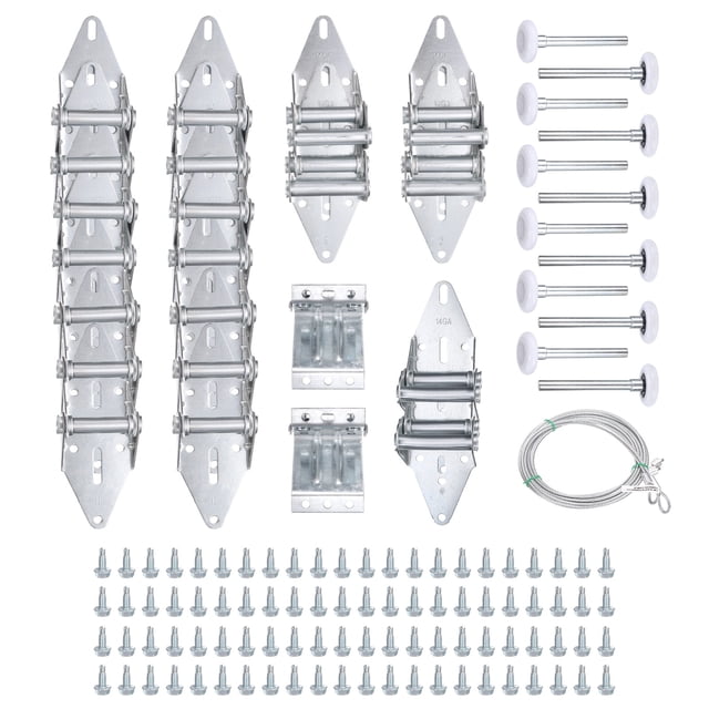 Kit de Mise au Point de Charnière et Rouleau de Porte de Garage, Ensemble de Porte de Garage Rouleau 6200ZZ Blanc avec Couvercle pour Porte 16 x 8 Pi