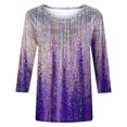 thumbnail image 3 of TIMIFIS Hauts pour Femmes Manches 3/4 Décontractés Coupe Ample Tuniques Col Rond T-shirt Automne, 3 of 4