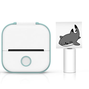 Mini Printer Sticker Printer Portable Thermal Printer Inkless Sticker Maker Machine Bluetooth Printer Phone Printer,1 x Mini Printer 1 x thermall paper 1 x USB cable,Green