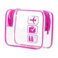 thumbnail image 1 of Trousse de Toilette Transparente Pochette Cosmétique Imperméable Légère avec Fermetures Éclair Sac de Voyage Rouge Rose, 1 of 9
