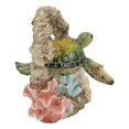 thumbnail image 2 of Larger Nautical Marine Green Sea Turtle Swimming By Coral Reef Decor Statue, 2 of 4