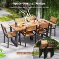 thumbnail image 4 of Gymax 7 Piece Patio Dining Set 69'' Rectangle Table w/ 6 Stackable Chairs, 4 of 10