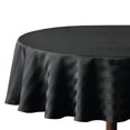 thumbnail image 2 of Hometrends nappe rayée en microfibre 70" ronde, noire, 2 of 6