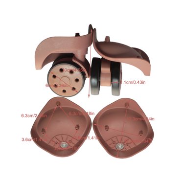 2 Pieces Luggage Wheels Nylon Portable Travel Portable Bags Rotation Carrying Tote Carry Suitcase Trolley Swivel Casters Repair Set Accessories Rose Gold