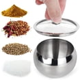 thumbnail image 4 of Large Capacity Stainless Steel Mixing Bowl with Tempered Glass Lid and Included Measuring Spoon for Kitchen Baking and Food Prep, 4 of 4