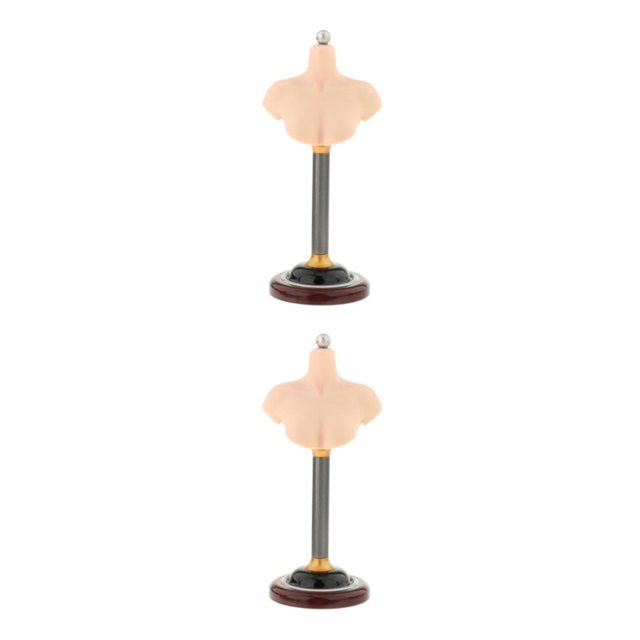 Baohd Sleek and Practical Male Female Bust Stand PVC Model for Wigs Female A 2Set
