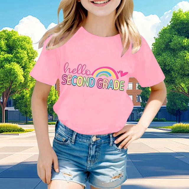 T-shirts Graphiques Tendance pour Filles Manches Courtes Décontractées pour Usage Quotidien et Activités Extérieures