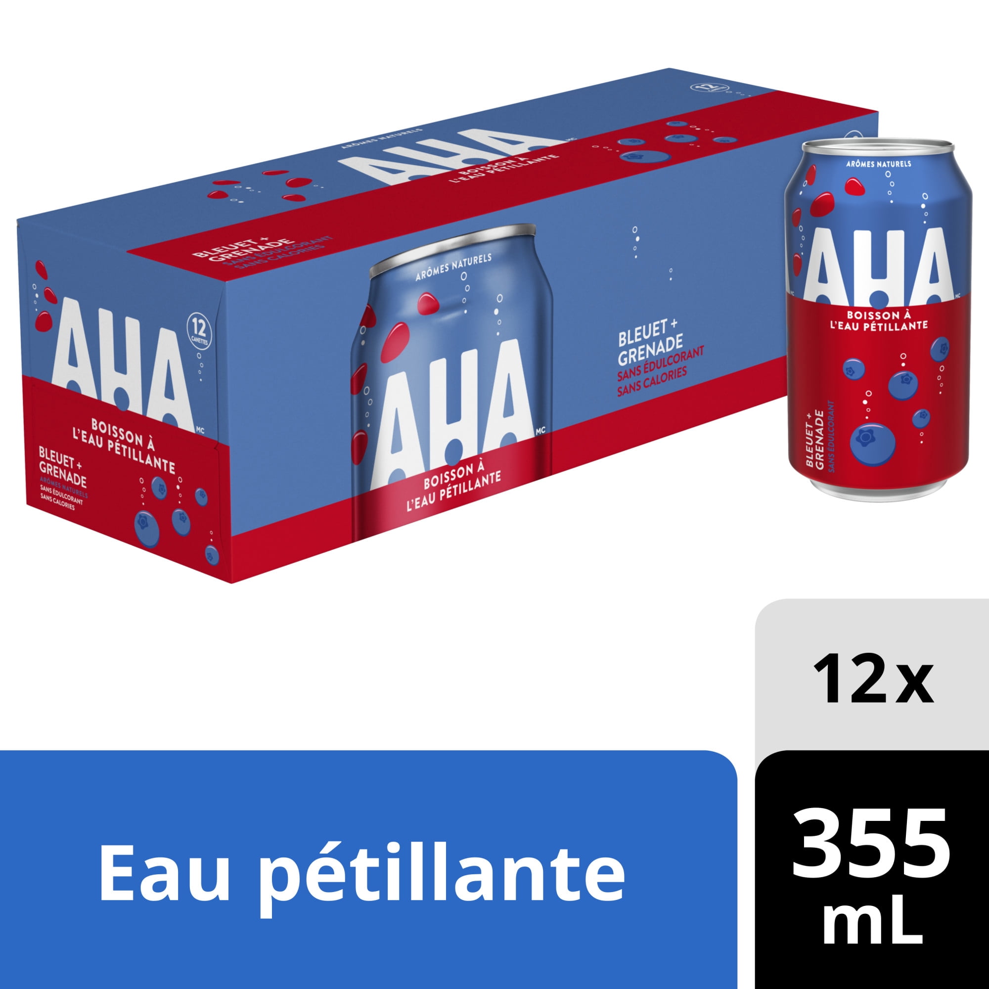 Aha Myrtille Grenade Fridge Pack Cannettes, 355 mL, 12 Pack