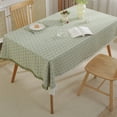 thumbnail image 4 of Bwiyojiz 1pc 35.43x59.06i 90x150cm Cotton and Linen Tablecloth Tassel Decoration Suitable for Rectangular Coffee Table Photo Decorative Cloth, 60%Cotton,40%Linen, Green, Gifts for Mom, 4 of 6