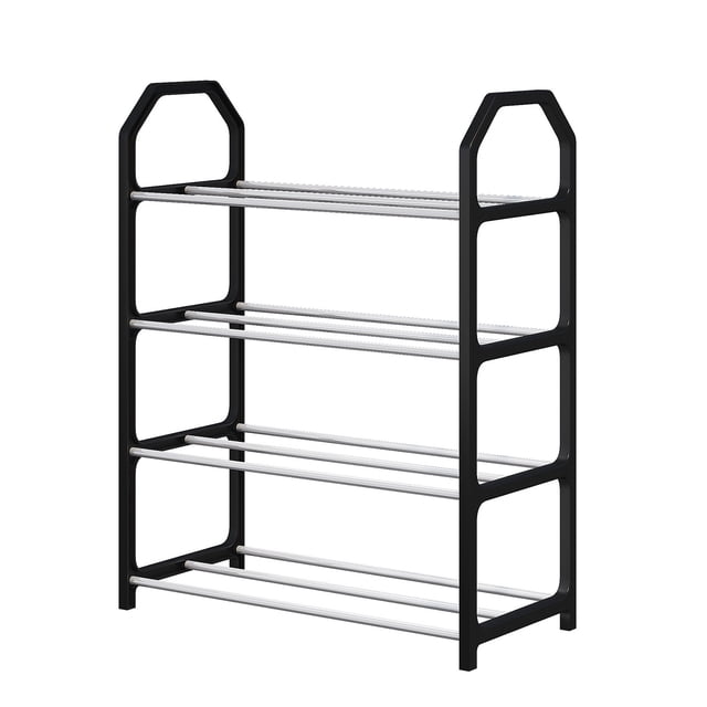 EGNMCR Shoe Rack Shoe Rack Storage Organizer With 4 Tiers Metal Shelves For Bedroom Closet Entry Dorm Room Shoe Rack