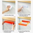 thumbnail image 3 of Oleegame 1PC Spoon And Lid Rest House Garbage Rack Foldable Plastic Bag Bracket Trash Can Support Shelf Wall Mounted Garbage Bag Bracket Plastic White, 3 of 8