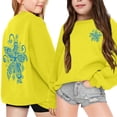 thumbnail image 3 of MEZZALL Sweat à Capuche à Manches Longues Imprimé Fleuri Mode Décontractée pour Filles, Jaune, 7-8 Ans, 3 of 7