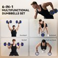 thumbnail image 4 of Soozier 6-in-1 Adjustable Dumbbell Set, 55lbs Free Weights Set, Blue, 4 of 10