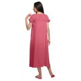 thumbnail image 4 of Moomaya Robe de Nuit en Coton Unie pour Femmes à Manches Courtes, 4 of 6