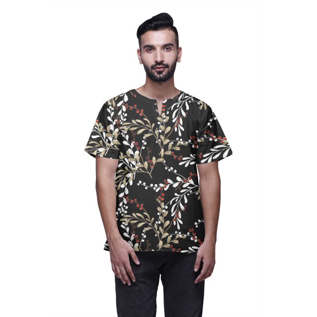 Atasi Kurta Courte Ajustée en Coton Cambric Imprimé Col Trou de Serrure Chemise Décontractée
