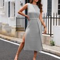 thumbnail image 1 of Gspmoly Robes pour Femmes, Robe Chandail en Tricot Sans Manches à Col Montant pour Femmes, Robe Débardeur Maxi, Robes Habillées pour Femmes jusqu'à 65 % de Rabais, 1 of 6