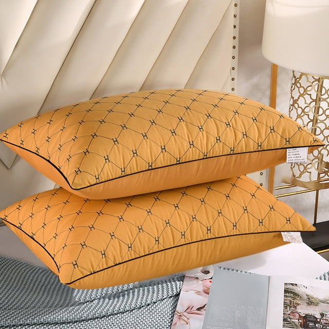 Danhjin Polished Headrest 1PC Headrest Core Embroidery Solid Color Brushed Fabric Quilted Quilted Pillow Pillows