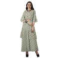 thumbnail image 3 of Moomaya Printed High Low Crop Top Kurti Palazzo Set Ethnic Indian Clothing Set For Womens, 3 of 8