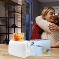 thumbnail image 4 of Antqov Retro Toaster With 6 Functions Stainless Steel Features Removable Crumb Tray Under Base Cord Storage White, 4 of 6