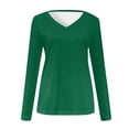 thumbnail image 4 of Timegard Womens Tops V-Neck Long Sleeve Basic Tee Solid Color Comfy Blouse Fall Casual Tunic Tops, 4 of 5