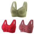 thumbnail image 1 of Timegard 3pc Plus Size Bras for Women Front Closure Button Full Support Bralette Comfort Seniors Bras, 1 of 7