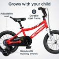thumbnail image 4 of Schwinn Koen & Elm Toddler and Kids Bike, 14-Inch Wheels, Training Wheels Included, Red, 4 of 5