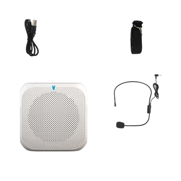 Mini Amplificateur Vocal Mégaphone avec Microphone Filaire, Haut-Parleur Audio Mini, Prise en Charge Disque USB et Lecteur de Carte TF, Confortable et Portable