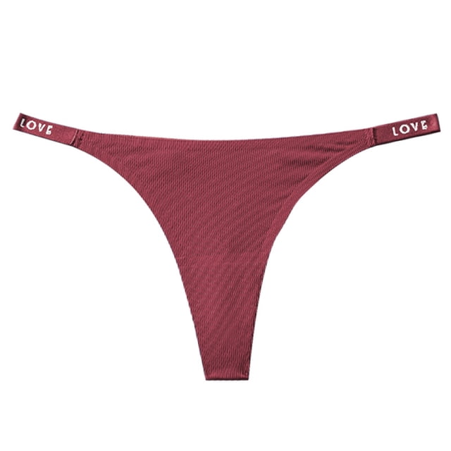 Penkiiy Strings Sans Coutures pour Femmes String Invisible Taille en V Extensible Respirant Culottes Aguichant sous-Vêtements TG Rouge