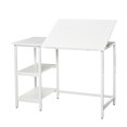 thumbnail image 1 of HOMCOM Bureau d'Ordinateur avec Étagères de Rangement, Table de Dessin avec Plateau Inclinable Réglable, Bureau de Maison, Poste de Travail pour Artiste pour Dessin et Peinture, Blanc, 1 of 10