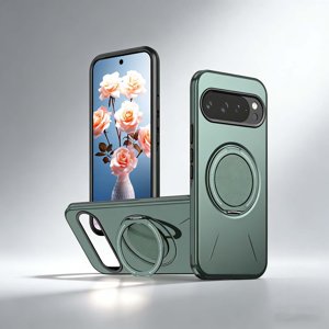 Magnétique pour Google Pixel 10A Dossier téléphonique,360° Porte-bruit rotative, compatible avec Mag-safe, protection anti-dérapante, housse de téléphone anti-rayure anti-choc, vert