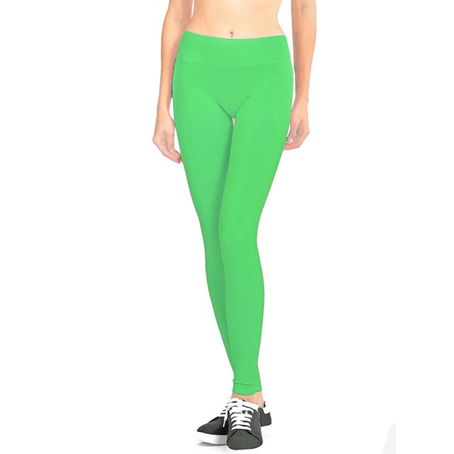 LAVRA Leggings Longueur Complète pour Femmes Taille Régulière-Lime
